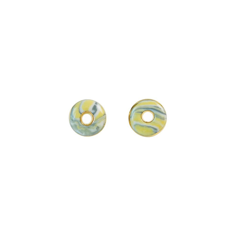 2021 Pantone Doughnut Marbling earring (YG) (6641943674998)