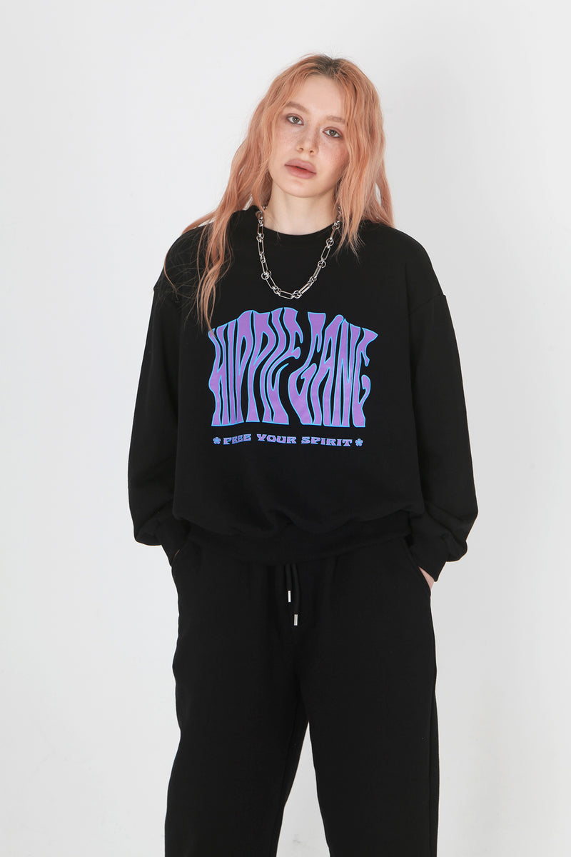 Hippie Gang Sweatshirts Black (6694389547126)