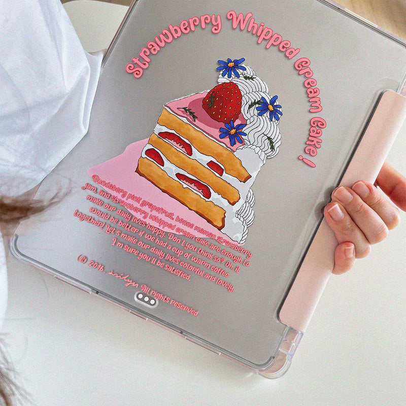 アイパッドケース_ストロベリーホイップクリームケーキ / iPad Case_Strawberry Whipped Cream Cake