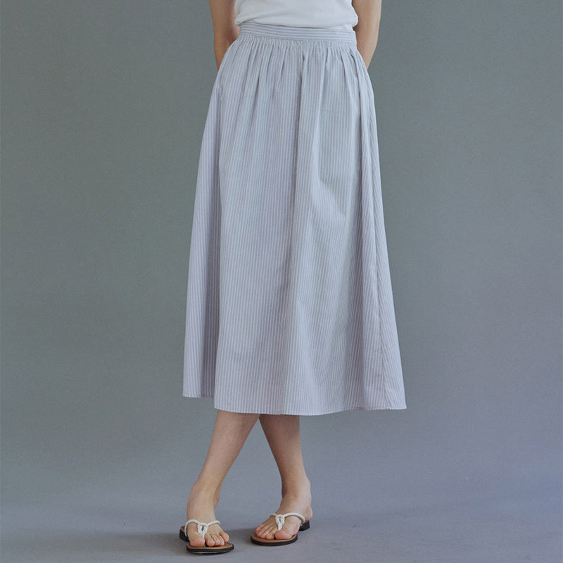 ストライプ シャーリング スカート / Stripe shirring skirt