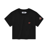 スモールチェリークロップ丈のTシャツ／SMALL CHERRY CROP T-SHIRT [BLACK]
