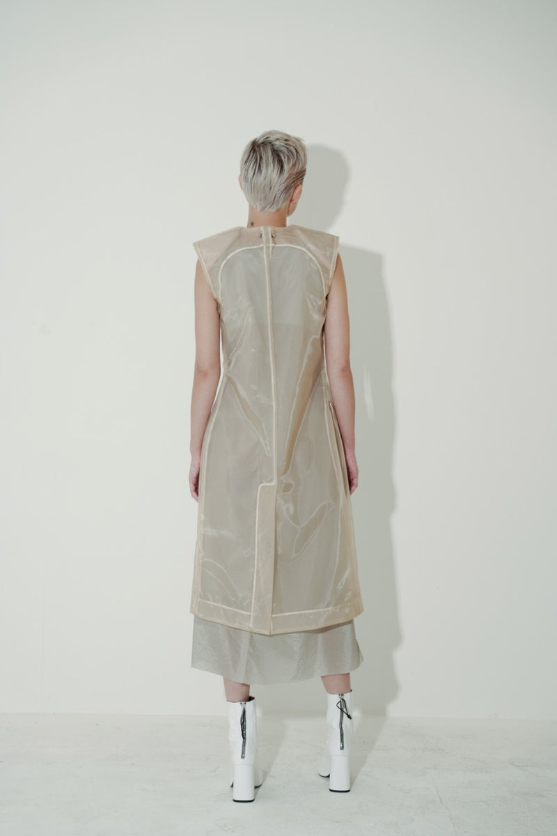 エンブロイダードブラッシュクリノリンテイラードドレス / Embroidered Blush Crinoline Tailored Dress (4464548937846)