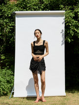 Fairy layered skirt (Black) (6570442326134)