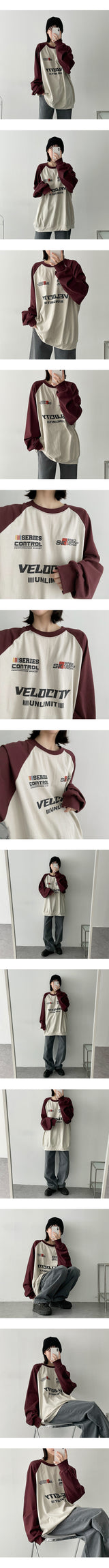 ベロアカラードラグランスウェットシャツ / Velour Colored Raglan Sweatshirt