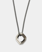Noise pattern chain pendant (925 silver) (6649231507574)