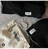 Moss Seersucker Pajama Set - Natural Black (6639469199478)