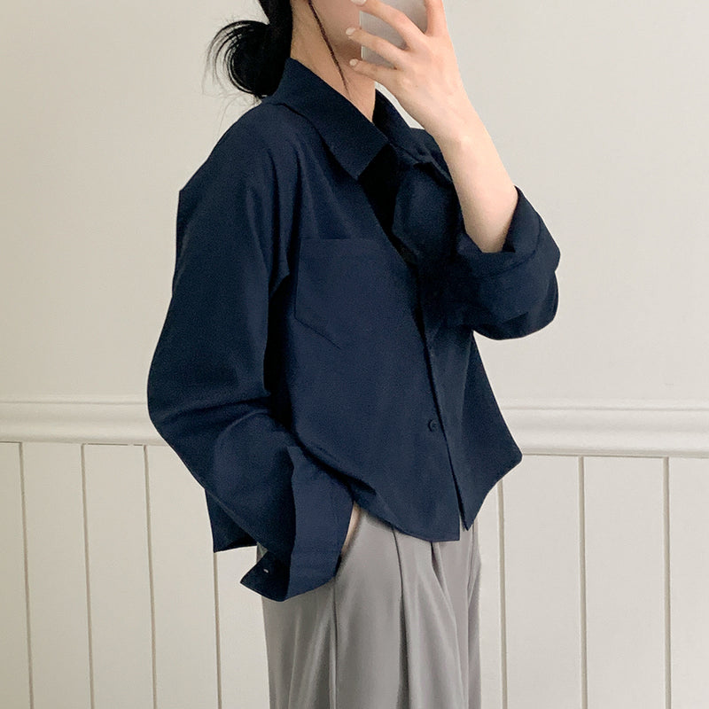 ベーシックポケットシャツ&ブラウス / [6color] Basic pocket shirt & blouse