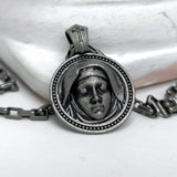 ヴァージン マリー チェーンネックレス / [BLESSEDBULLET]virgin mary chain necklace_MEDIUM/LARGE_dark silver/antique SILVER
