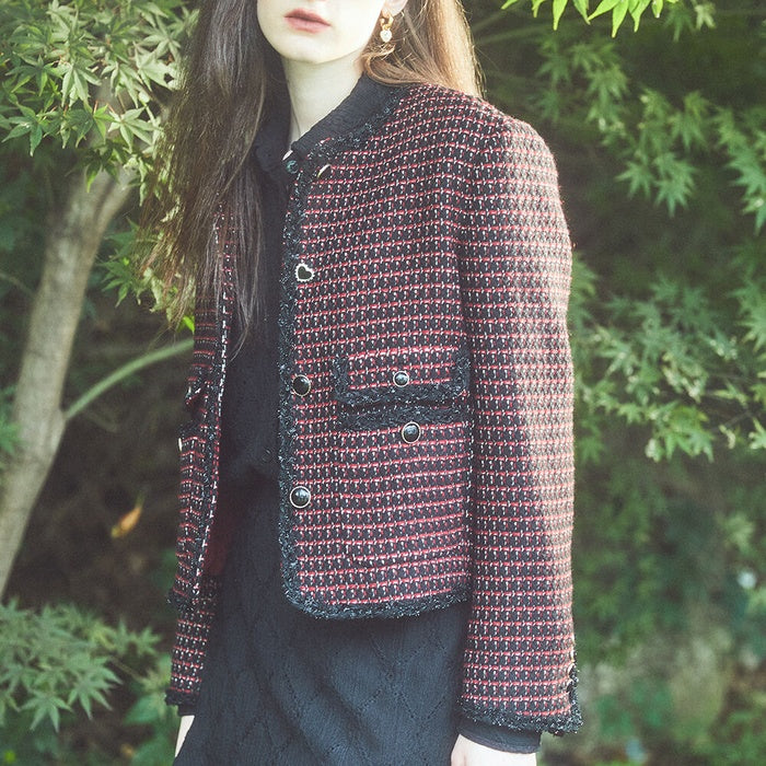 Bulgaria virgin wool tweed jacket / Black