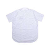 [UNISEX] Logo Applique Linen-Blend Baseball Shirt (White)