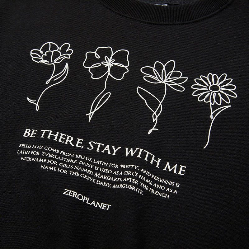 Flower Hand Graphic Sweatshirt [BLACK] (6674522505334)
