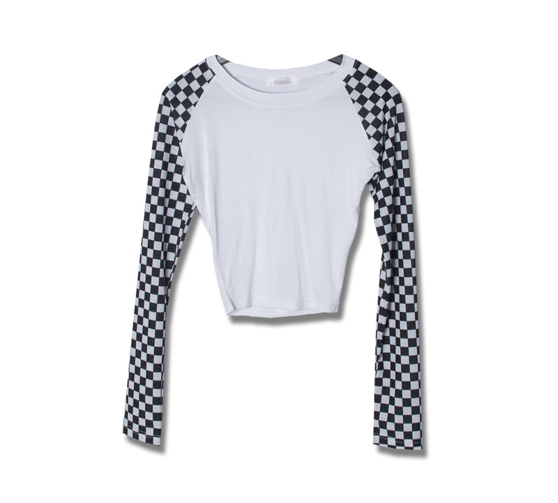 チェッカーボードクロップTシャツ/checkerboard crop tee(9183)