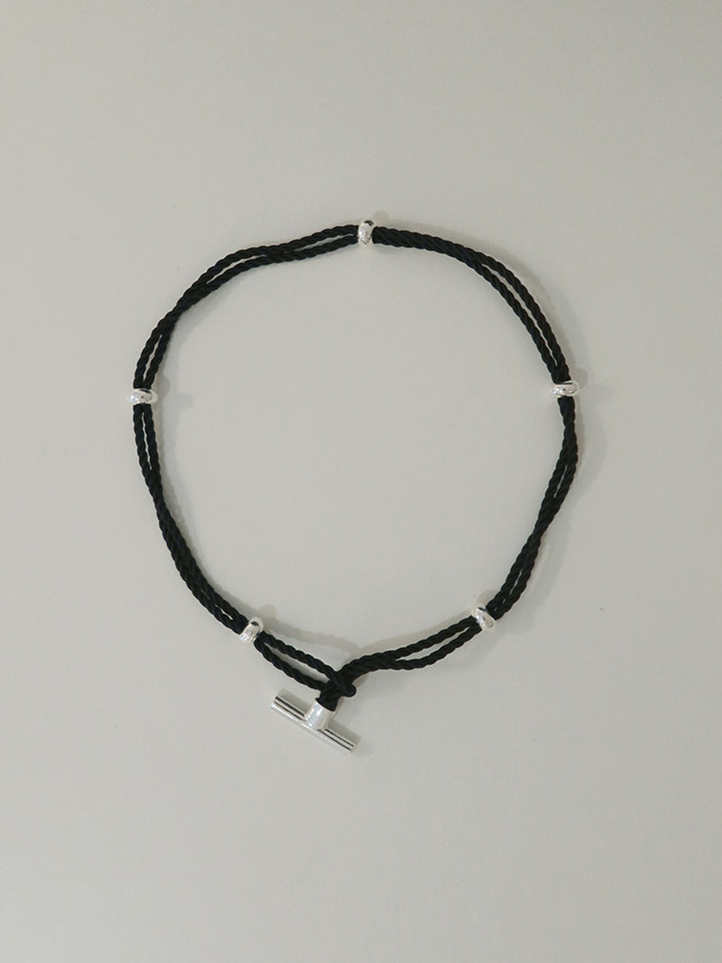 トグルロープネックレス / toggle rope necklace - silver