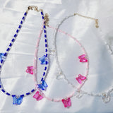 バタフライビーズネックレス/Butterfly beads necklace (6color)