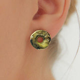Ceramic Doughnut Marbling earring (atypical) (6642403246198)