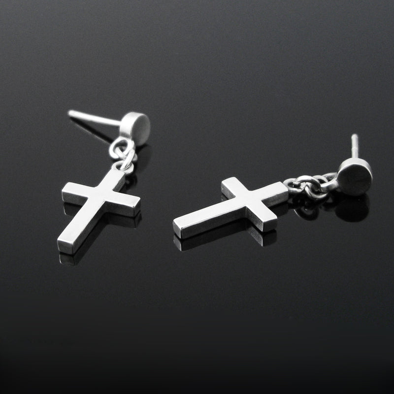 ナイーブクロスD-2シルバーイヤリング / Naive Cross-D2 silver earring (4593052352630)
