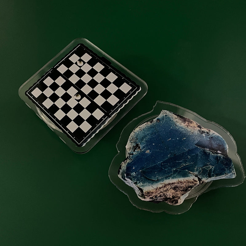 チェスボード&ブルーストーングリップ lovewillsetufree グリップ/Chessboard & Blue stone grip tok lovewillsetufree grip tok