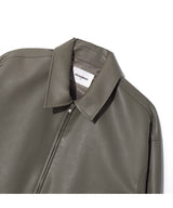 BN Vegan Leather Single Jacket (Grey Khaki)