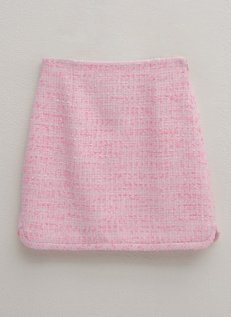 イリュージョンツイードセットアップミニスカート / (SK-4784) Illujeon Tweed Set-up Mini Skirt