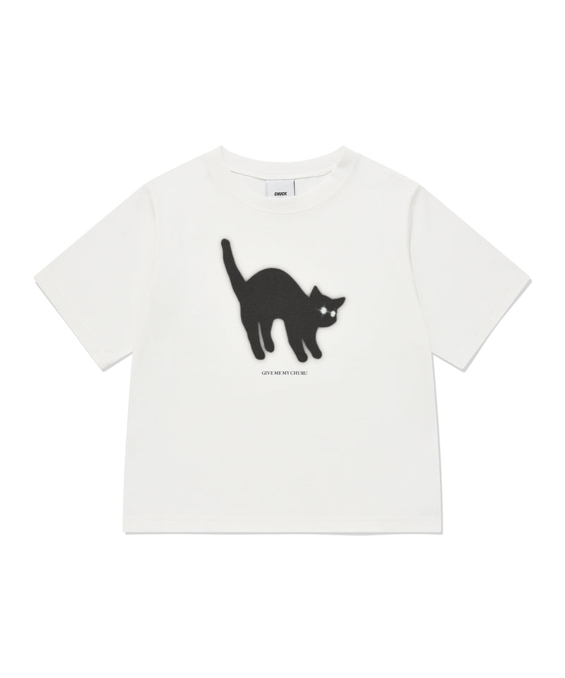Chuck Greedy Cat Regular Fit T-Shirt, White
