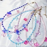 バタフライビーズネックレス/Butterfly beads necklace (6color)