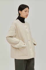 Space quilting jacket [ivory] (6609539006582)