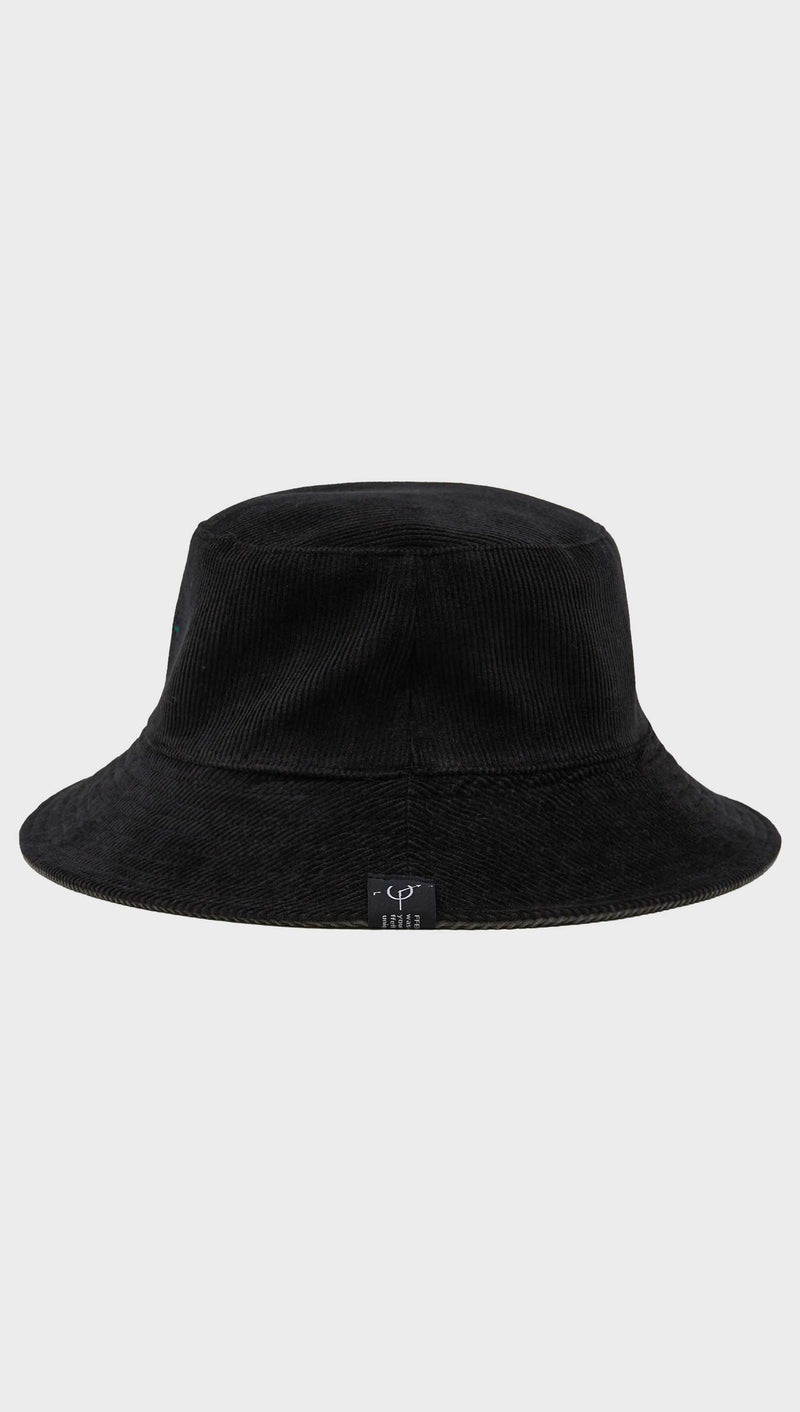 Corduroy Reversible bucket hat (Black/Charcoal)