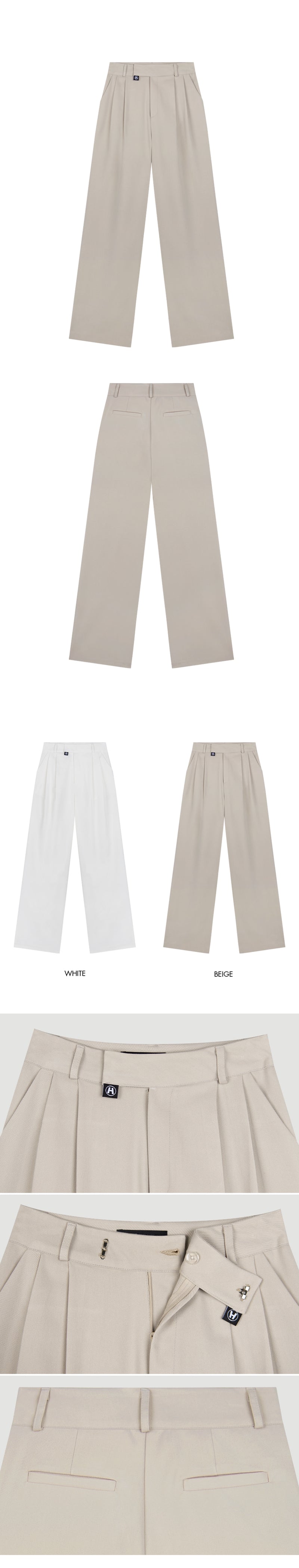 HIDE Pintuck Pants (White) (6570992435318)