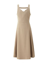 ビスチェレイヤードドレス/Bustier layered dress - Mocha beige
