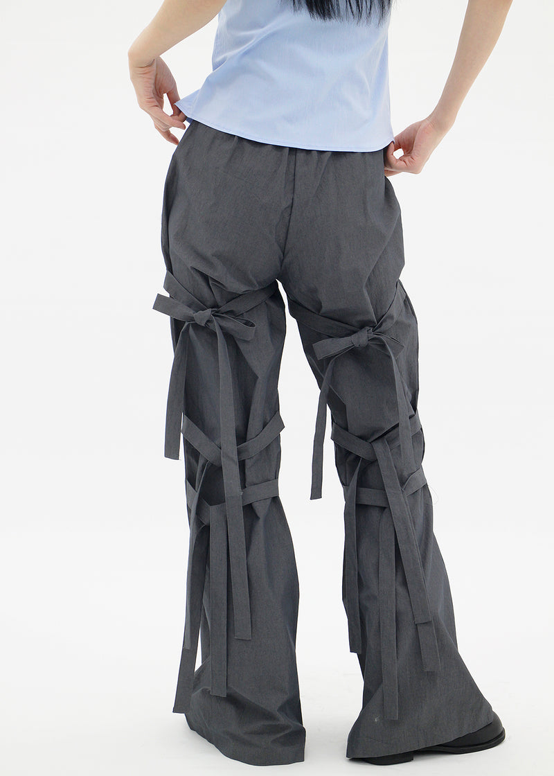 タイブーツカットストリングパンツ / Tie Bootcut String Pants (2color)