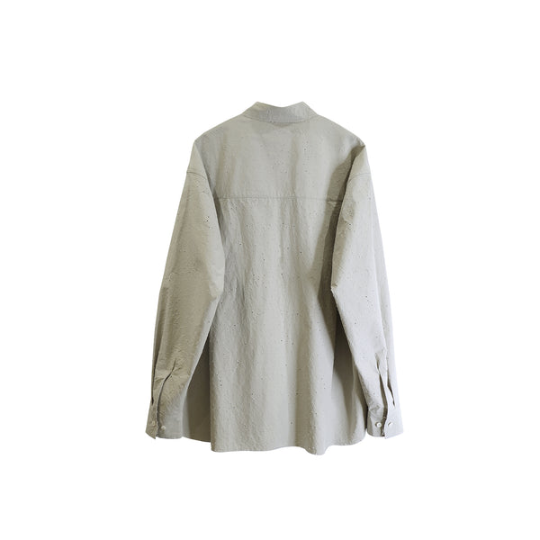 Irregular Punching Shirt / Khaki Grey