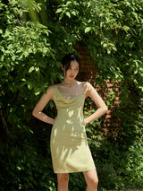 Unbalance draped dress (Light green) (6570867556470)